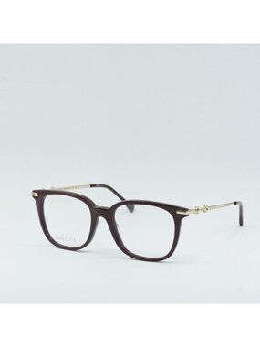 Gucci GG0968O 003 Square Eyeglasses 50mm - Brown / Gold